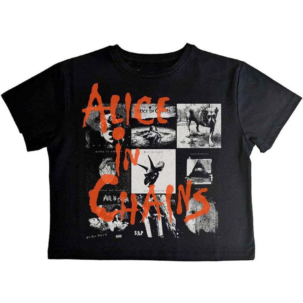 Alice In Chains Womens/Ladies Albums Montage Crop Top / Black